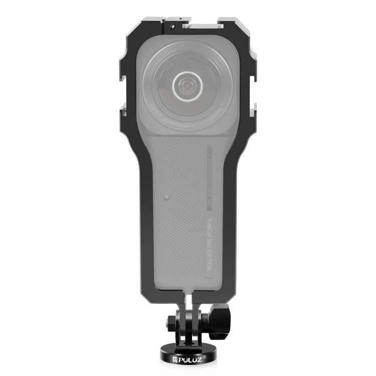 PULUZ Protective Cage Rig Housing Frame with Cold Shoe for Insta360 ONE RS 1-Inch 360 ... (Black)