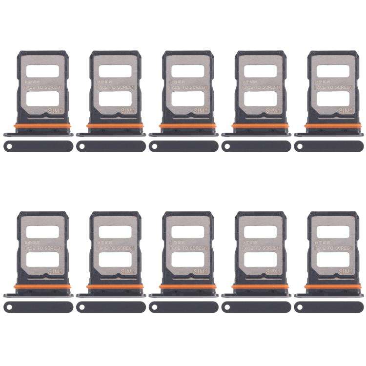 For Xiaomi Redmi K70 Ultra 10pcs SIM Card Tray + SIM Card Tray (Black)