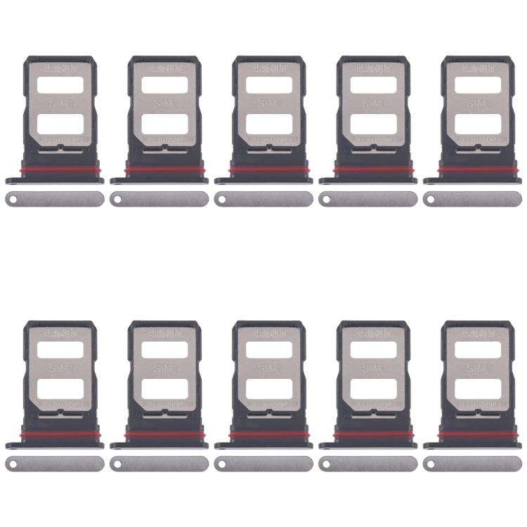 For Xiaomi Poco X7 10pcs SIM Card Tray + SIM Card Tray (Silver)
