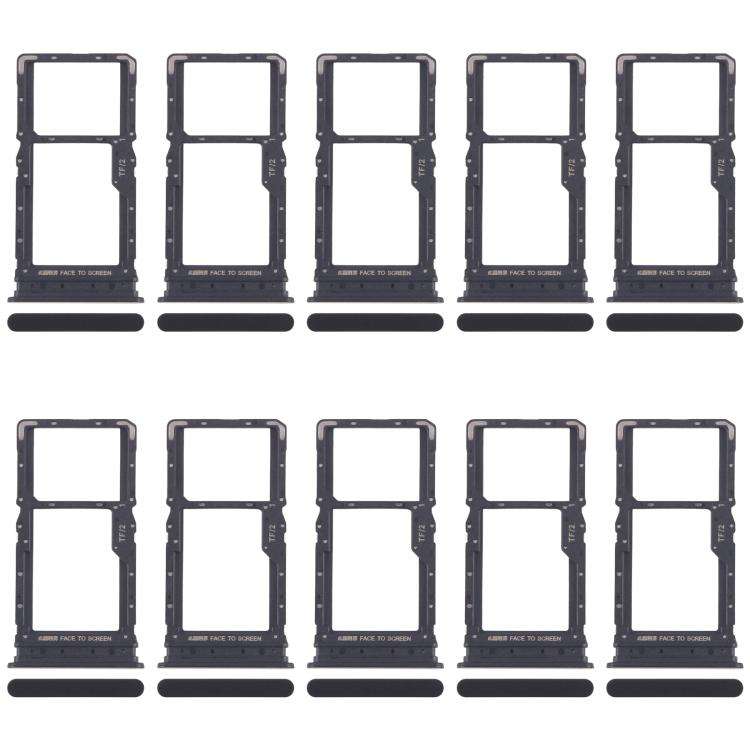 For Xiaomi Redmi 15 5G 10pcs SIM Card Tray + SIM Card Tray / Micro SD Card Tray (Black)