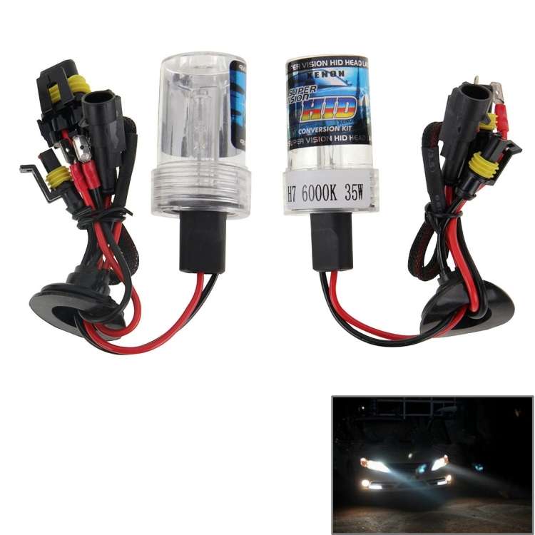 DC12V 35W H7 HID Xenon Light Single Beam Super Vision Waterproof Head Lamp, Color Temperature: 600