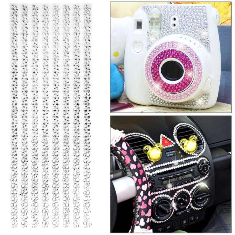 Glitter Crystal Diamond Decoration / Shining Rhinestone Sticker for DIY Ornament(Silver)