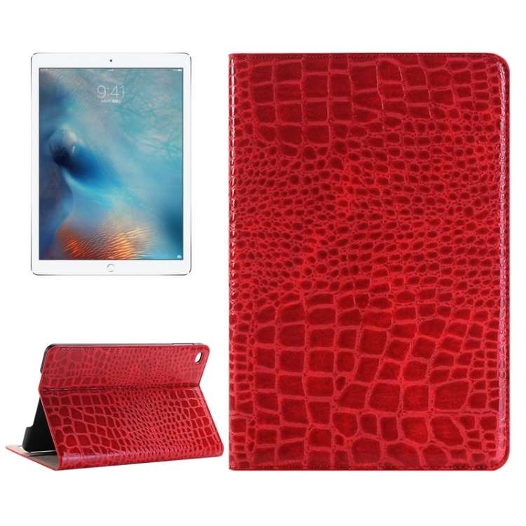 Crocodile Texture Horizontal Flip Leather Case with Holder & Card Slots & Wallet for iPa ... (Red)