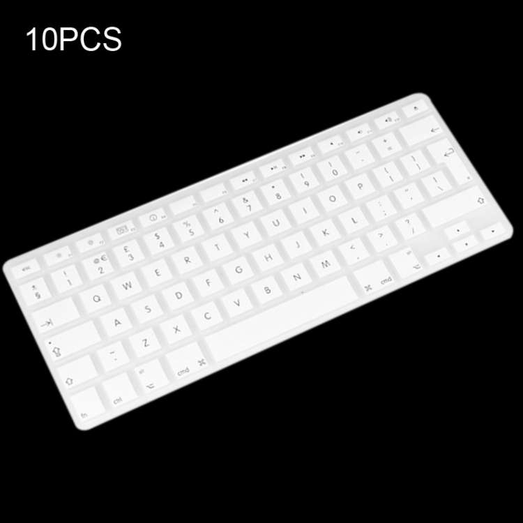 10 PCS Silicone Soft European-style English Keyboard Protector Cover Skin for MacBook ... (White)