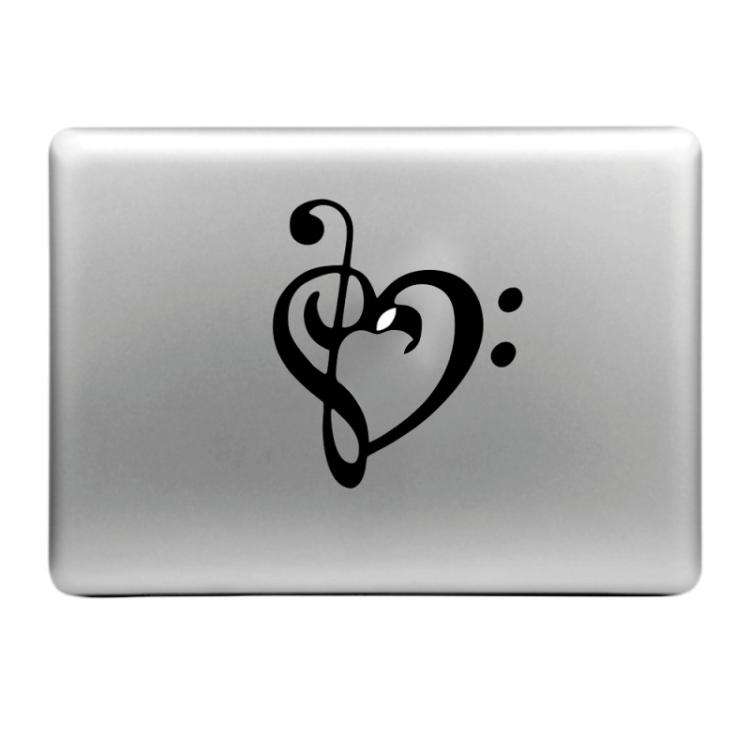 Hat-Prince Music Symbol Heart Pattern Removable Decorative Skin Sticker for MacBook Air / Pro / Pr