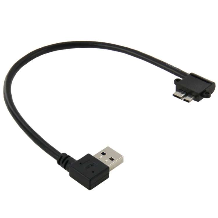 26cm 90 Degree Right Angle USB 3.0 to 90 Degree Right Angle Micro 3.0 Data Cable for Galaxy Note I