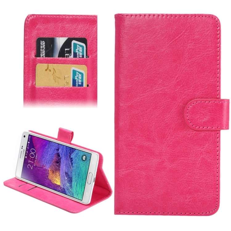 5.3-5.5 Inch Universal Crazy Horse Texture 360 Degree Rotating Carry Case with Holde ... (Magenta)