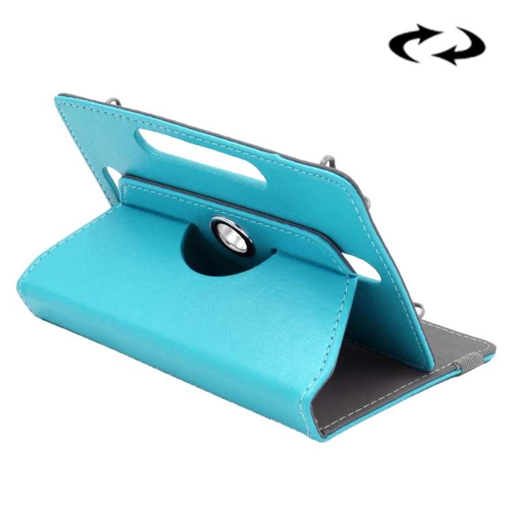 ENKAY 9 inch Tablets Leather Case Crazy Horse Texture 360 Degrees Rotation Protective C ... (Blue)