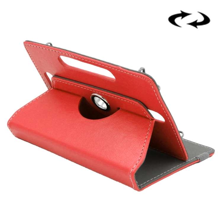 ENKAY 9 inch Tablets Leather Case Crazy Horse Texture 360 Degrees Rotation Protective Ca ... (Red)