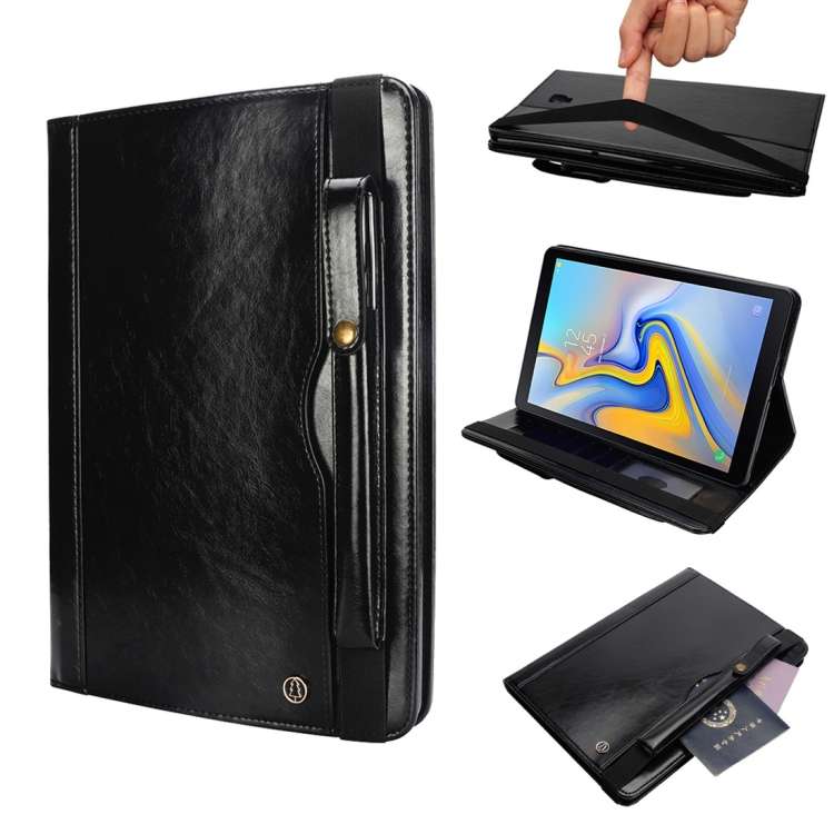 Horizontal Flip Leather Case for Galaxy Tab A T590 10.5 inch, with Double Card Slots & ... (Black)