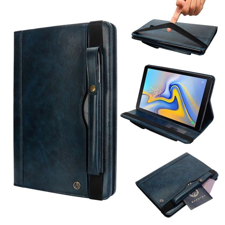 Horizontal Flip Leather Case for Galaxy Tab A T590 10.5 inch, with Double Card Slo ... (Dark Blue)