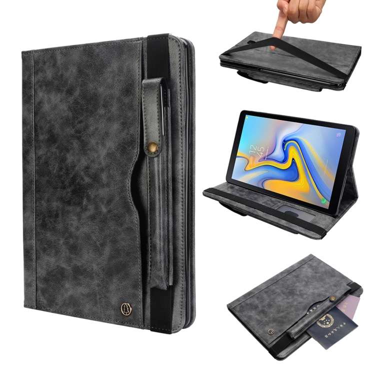 Horizontal Flip Leather Case for Galaxy Tab A T590 10.5 inch, with Double Card Slots & ... (Grey)