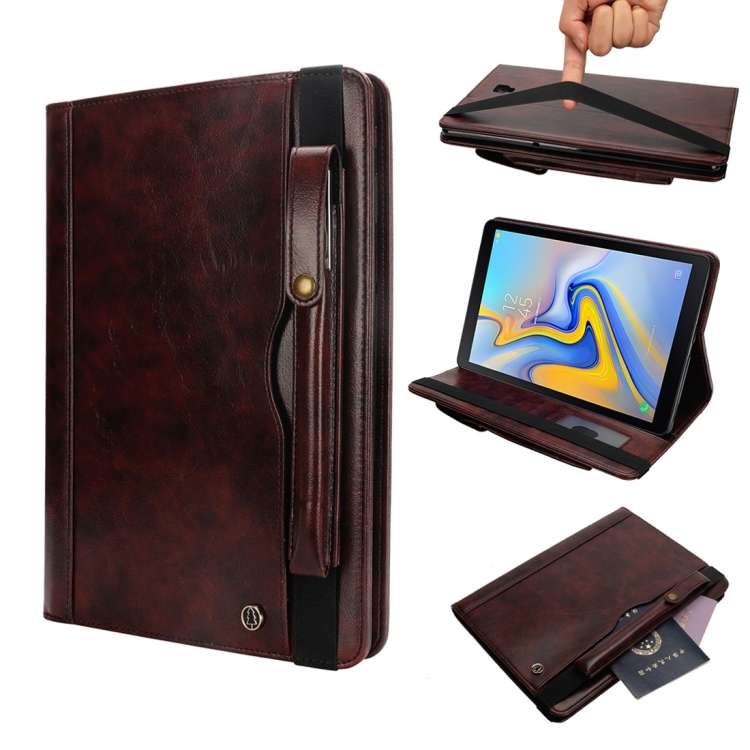 Horizontal Flip Leather Case for Galaxy Tab A T590 10.5 inch, with Double Card Sl ... (Dark Brown)