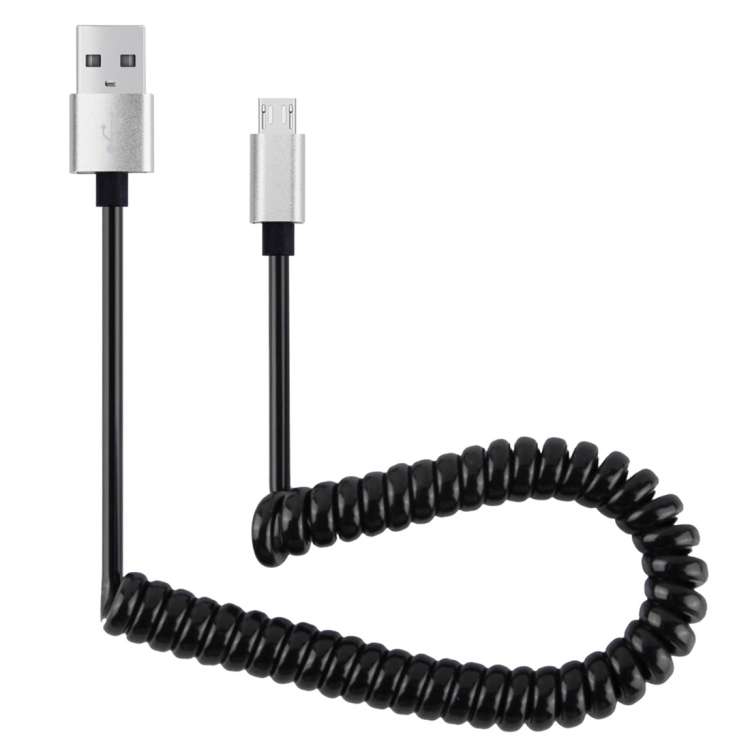 30cm to 100cm High Speed Spring Style Micro USB to USB 2.0 Flexible Elastic Spring Coiled Cable US