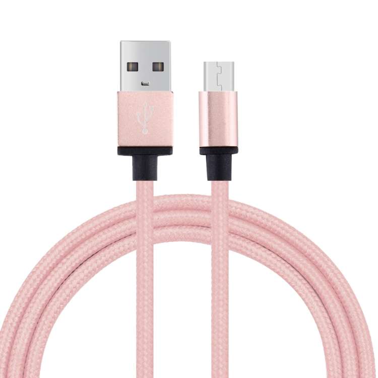 1m Woven Style Metal Head 58 Cores Micro USB to USB 2.0 Data / Charger Cable