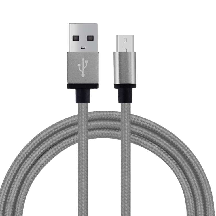 1m Woven Style Metal Head 58 Cores Micro USB to USB 2.0 Data / Charger Cable
