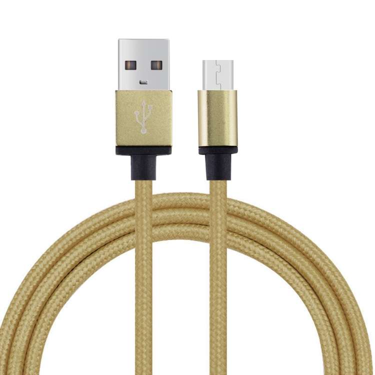 1m Woven Style Metal Head 58 Cores Micro USB to USB 2.0 Data / Charger Cable