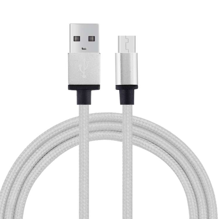 1m Woven Style Metal Head 58 Cores Micro USB to USB 2.0 Data / Charger Cable
