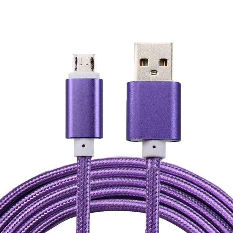 2m Woven Style Metal Head 84 Cores Micro USB to USB 2.0 Data / Charger Cable