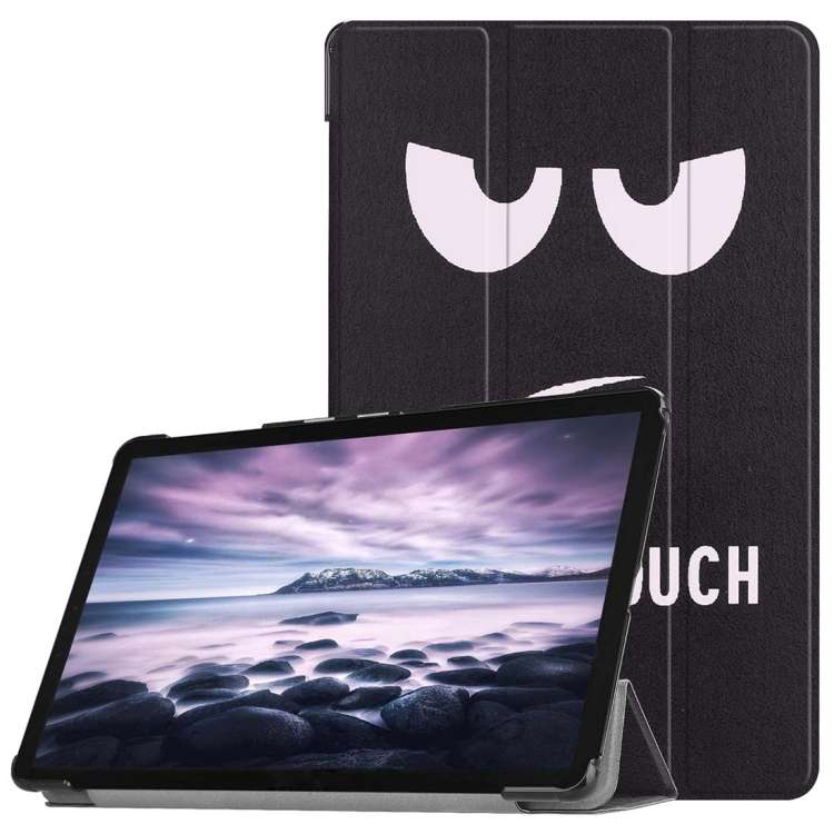 Eyes Pattern Horizontal Flip PU Leather Case for Galaxy Tab A 10.5 / T595 & T590, with Three-foldi