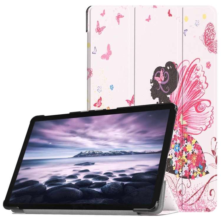Butterfly Fairy Pattern Horizontal Flip PU Leather Case for Galaxy Tab A 10.5 / T595 & T590, with