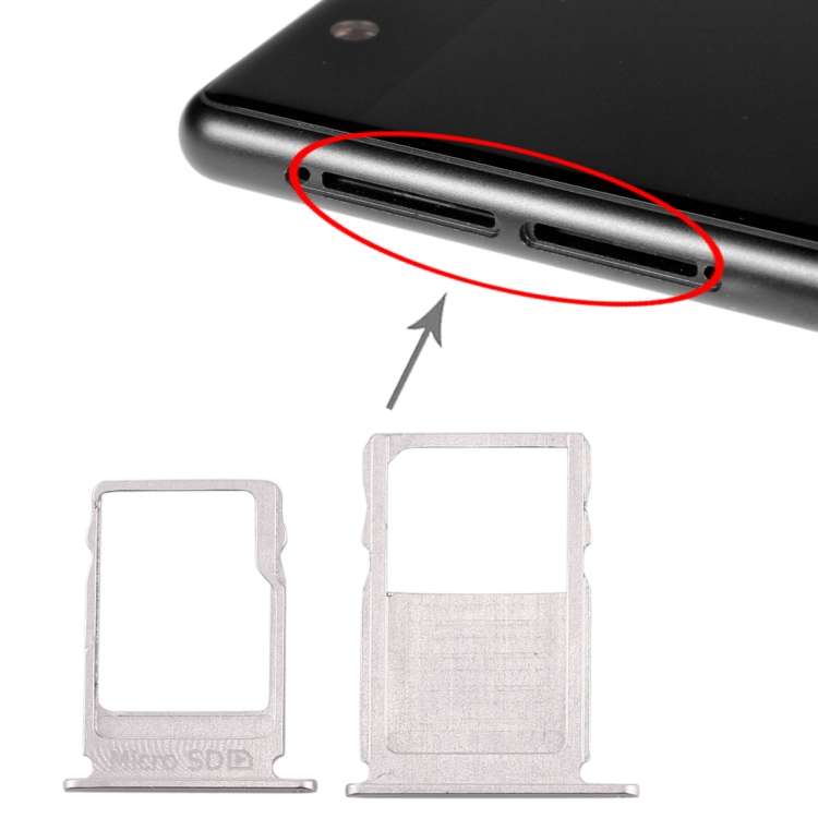 SIM Card Tray + Micro SD Card Tray for Nokia 3 TA-1020 TA-1028 TA-1032 TA-1038(Silver)