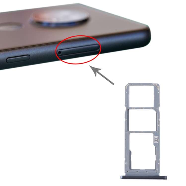 SIM Card Tray + SIM Card Tray + Micro SD Card Tray for Nokia 7.2 / 6.2 TA-1196 TA-119 ... (Silver)