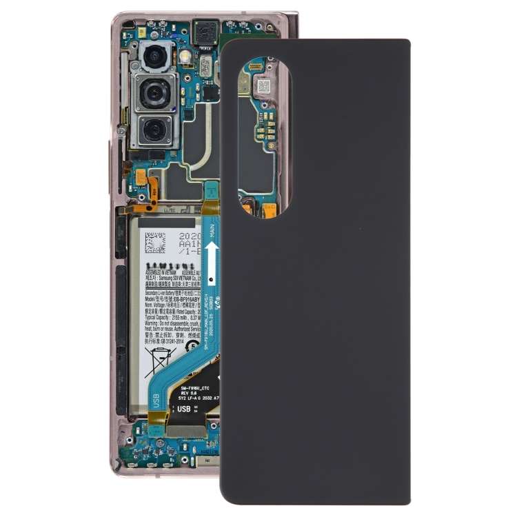 For Samsung Galaxy Z Fold4 SM-F936B Battery Back Cover with Camera Lens Frame(Black)