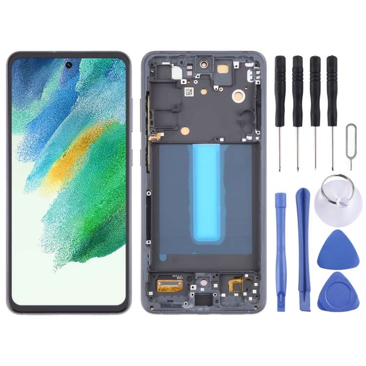 For Samsung Galaxy S21 FE 5G SM-G990B 6.36 inch EU Version OLED LCD Screen Digitizer F ... (Black)