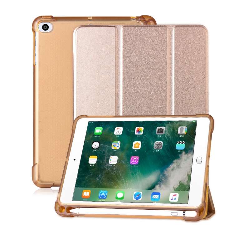 For iPad mini 5 / mini 4 / mini 3 / mini 2 / mini 3-folding Litchi Texture Horizontal F ... (Gold)