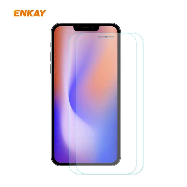 For iPhone 12 Pro Max 2pcs ENKAY Hat-Prince 0.26mm 9H 2.5D Curved Edge Explosion-proof Tempered Gl