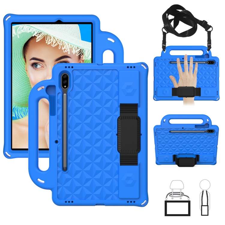 For Galaxy Tab S8 / Galaxy Tab S7 T870/T875 Diamond Series EVA Anti-Fall Shockproof Sle ... (Blue)