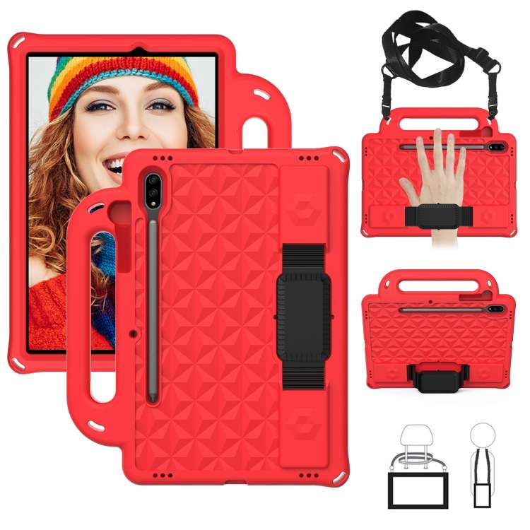 For Galaxy Tab S8 / Galaxy Tab S7 T870/T875 Diamond Series EVA Anti-Fall Shockproof Slee ... (Red)