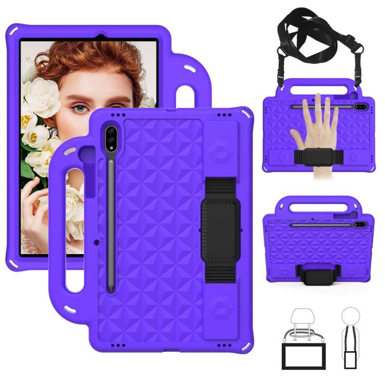 For Galaxy Tab S8 / Galaxy Tab S7 T870/T875 Diamond Series EVA Anti-Fall Shockproof S ... (Purple)