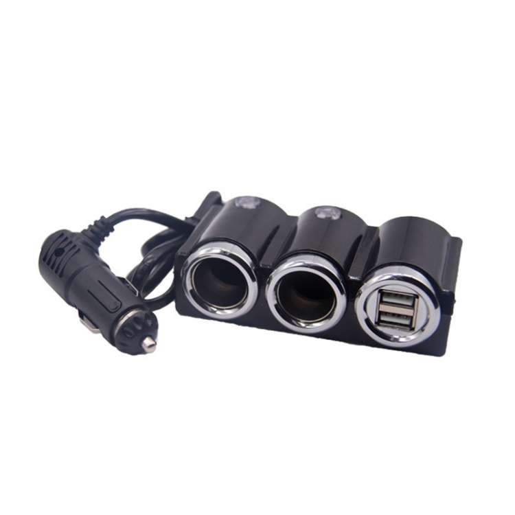 DC 12V / 24V Dual USB Multi Female Car Cigarette Lighter Splitter Socket Adapter Charger Socket Po