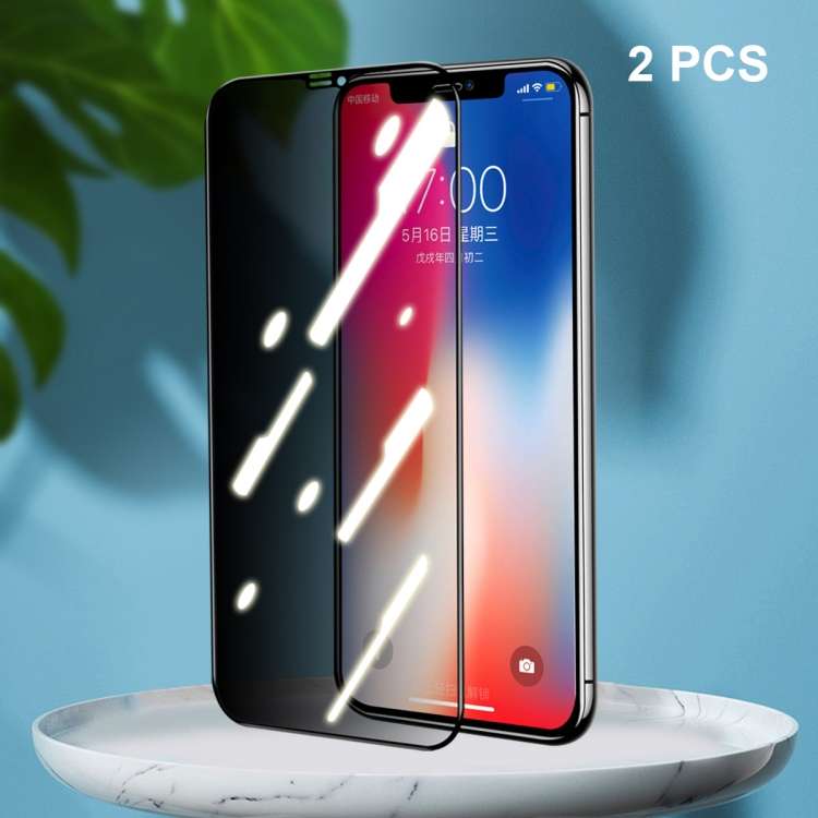 For iPhone 11 Pro / XS / X 2pcs ENKAY Hat-Prince Full Coverage 28 Degree Privacy Screen Protector