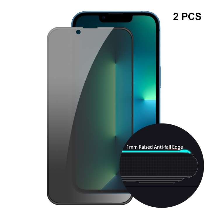 For iPhone 13 Pro Max 2pcs ENKAY Hat-Prince Full Coverage Anti-drop Privacy Screen Protector Anti-