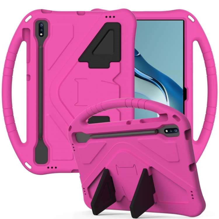 For Huawei MatePad Pro 12.6 2021 EVA Flat Anti Falling Protective Case Shell with Holder(RoseRed)
