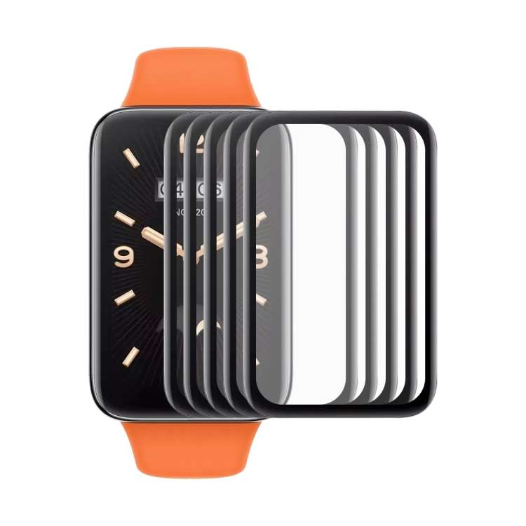 5 PCS For Xiaomi Band 7 Pro ENKAY 3D Full Coverage Soft PC Edge + PMMA HD Screen Protector Film