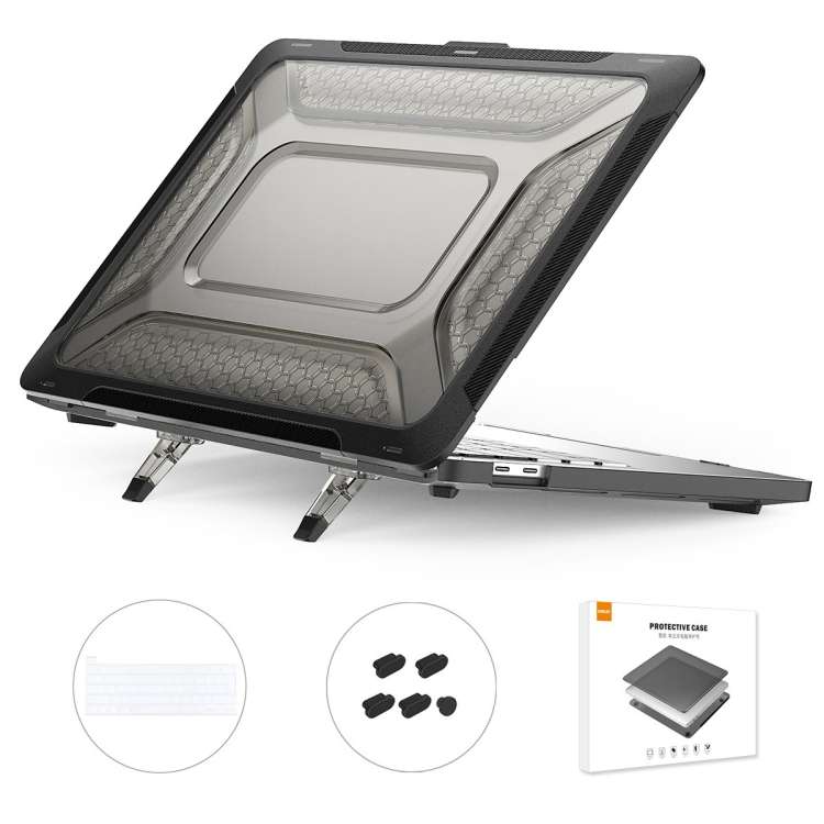 For MacBook Pro 13.3 A2251/A2289/A2338 ENKAY Hat-Prince 3 in 1 Protective Bracket Case ... (Black)