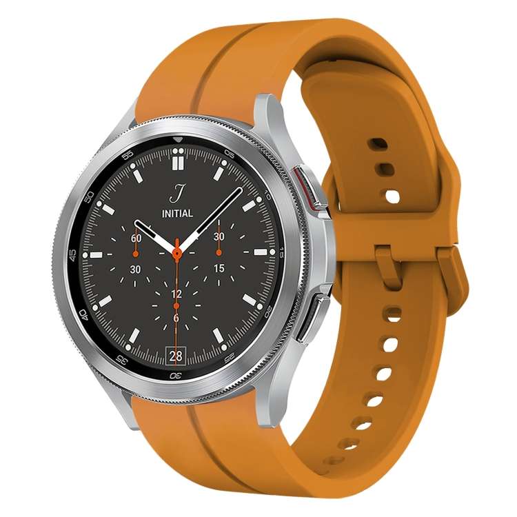 For Samsung Galaxy Watch 4 Classic 46mm 20mm Loop Silicone Watch Band(Amber Yellow)