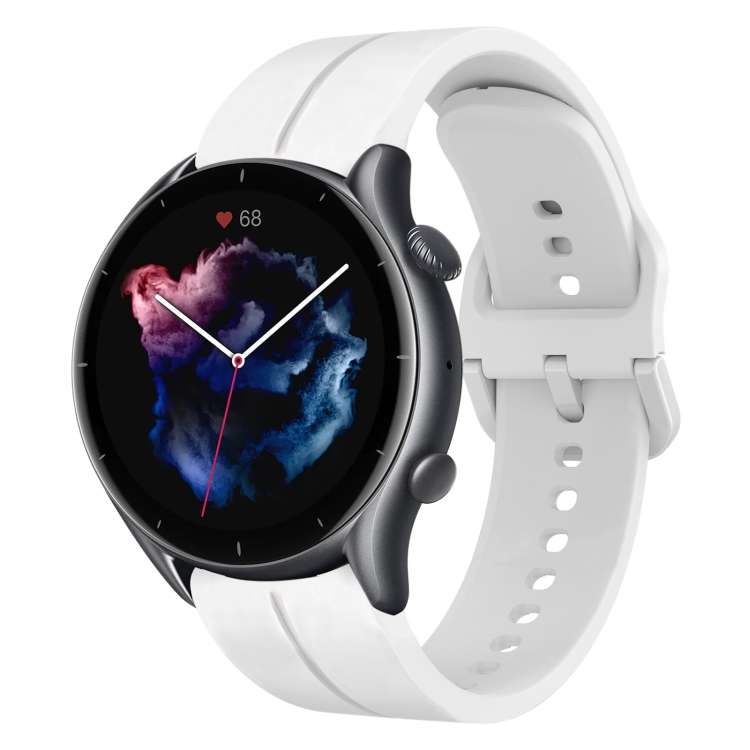 For Amazfit GTR 3 Pro 22mm Loop Silicone Watch Band(White)