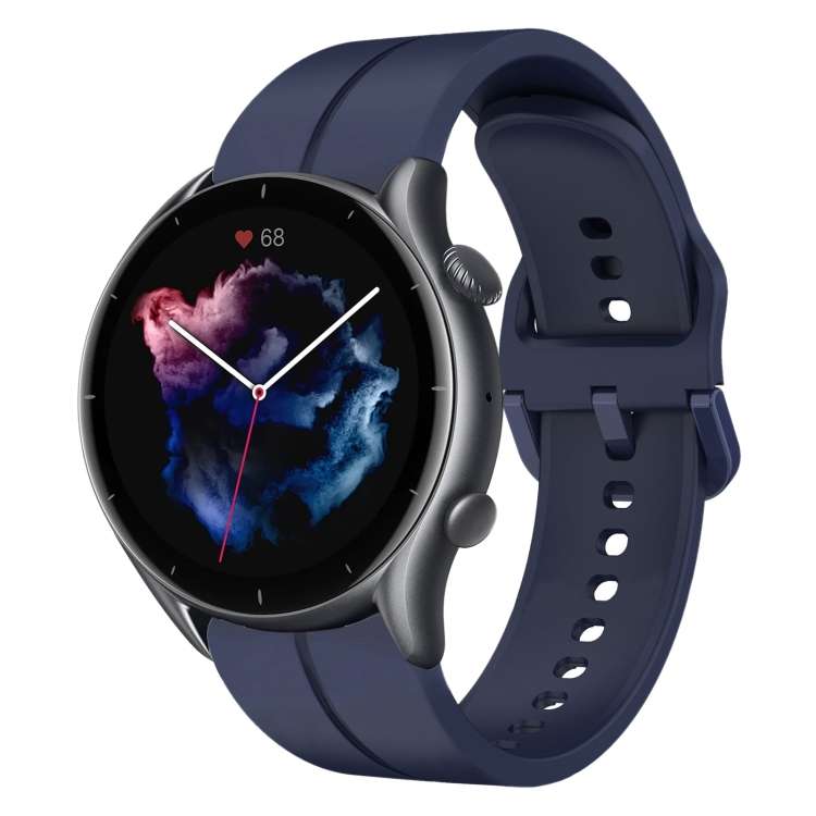 For Amazfit GTR 3 Pro 22mm Loop Silicone Watch Band(Navy Blue)