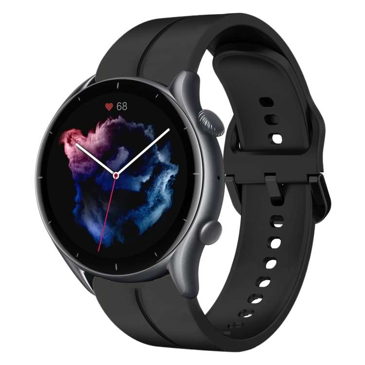 For Amazfit GTR 3 Pro 22mm Loop Silicone Watch Band(Black)