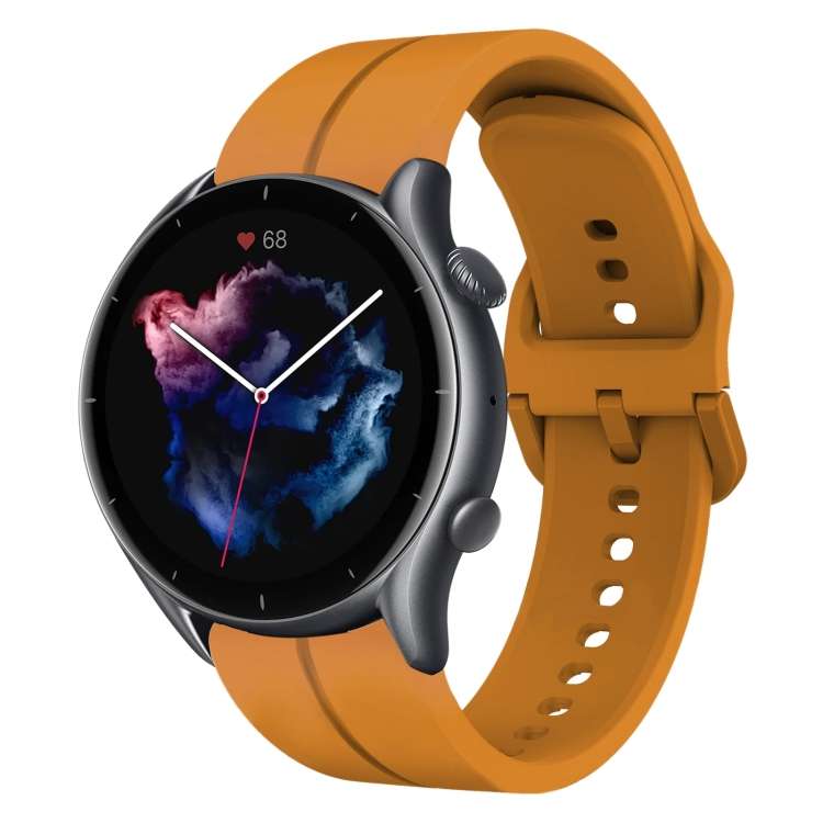 For Amazfit GTR 3 Pro 22mm Loop Silicone Watch Band(Amber Yellow)