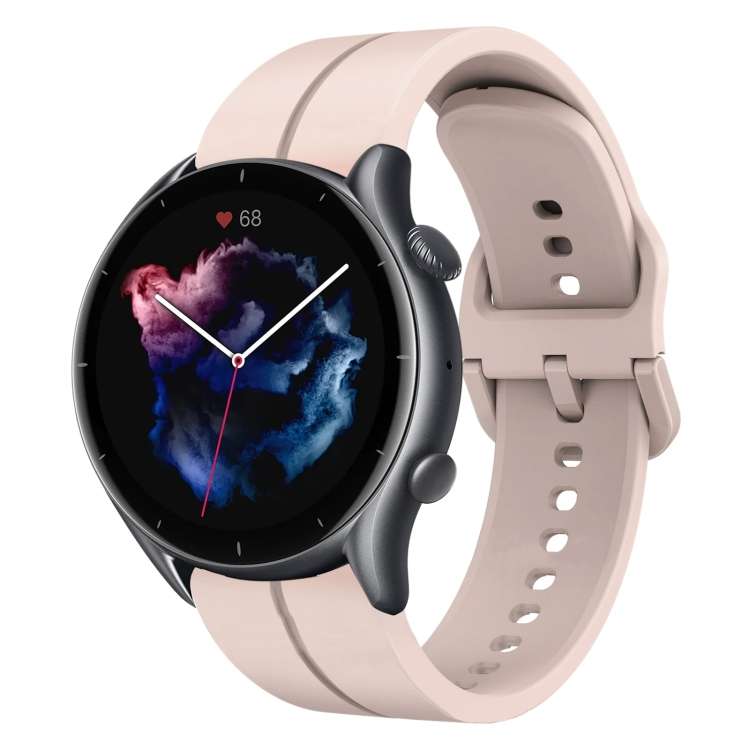 For Amazfit GTR 3 Pro 22mm Loop Silicone Watch Band(Pink)