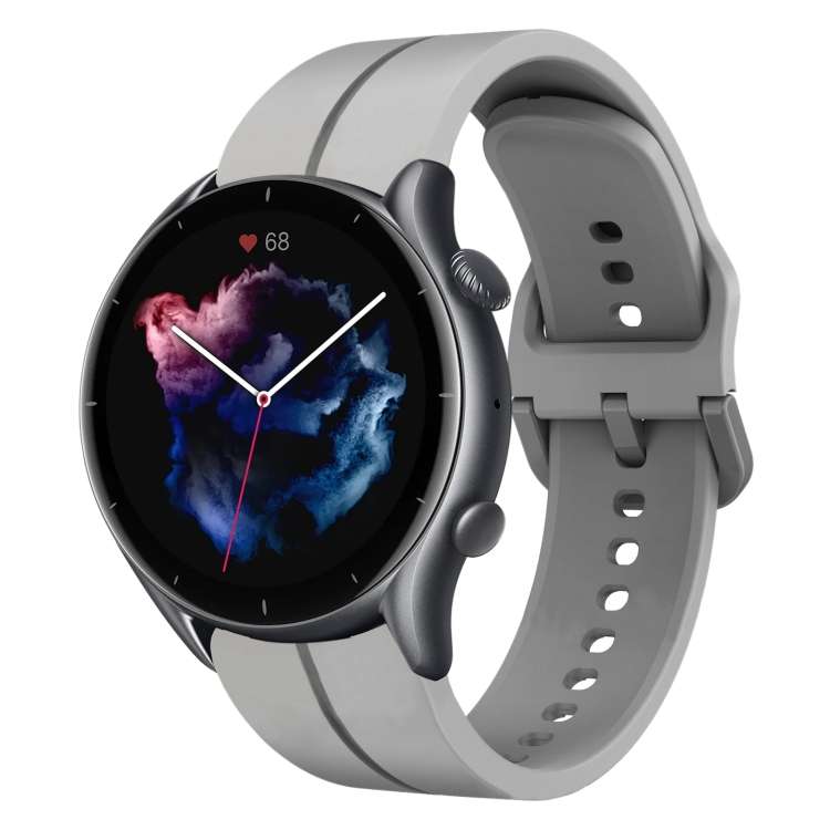 For Amazfit GTR 3 Pro 22mm Loop Silicone Watch Band(Grey)