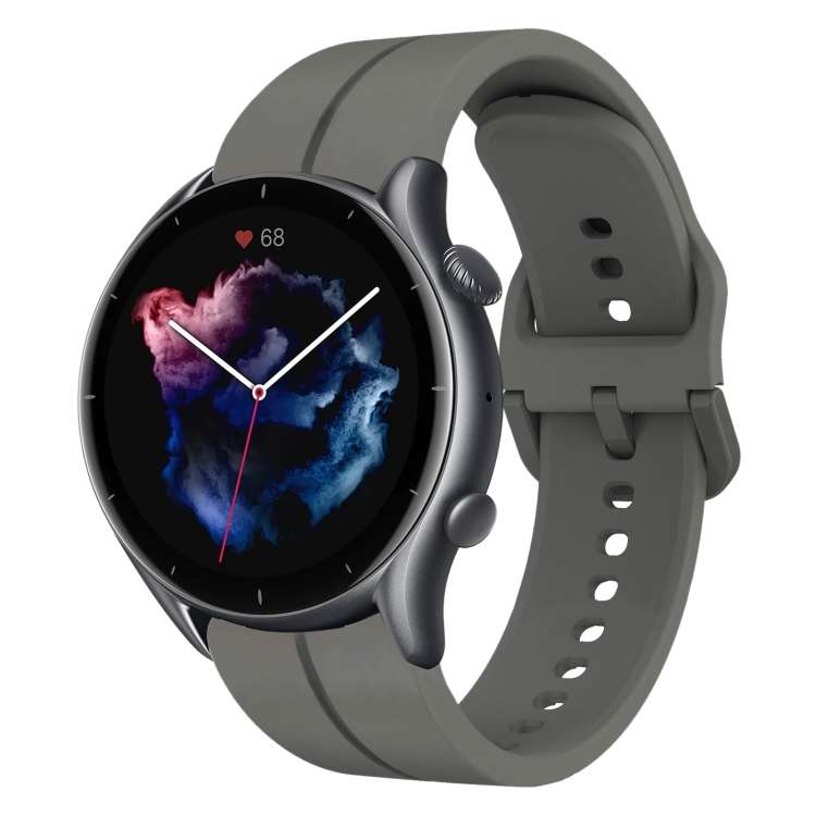 For Amazfit GTR 3 Pro 22mm Loop Silicone Watch Band(Dark Grey)