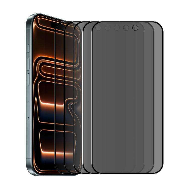 For iPhone 17 Pro Max 5pcs ENKAY Hat-Prince 28 Anti-peeping Tempered Glass Protector Full Screen