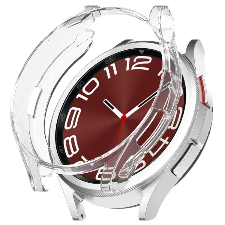 For Samsung Galaxy Watch6 Classic 47mm Electroplated TPU Half Pack Hollow Watch ... (Transparent)
